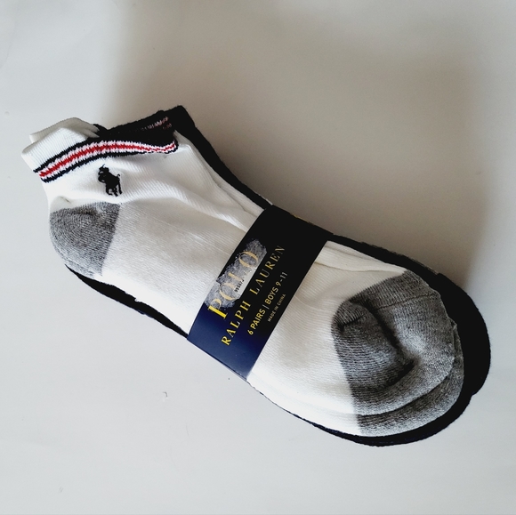Polo Ralph Lauren 6-pair no-show contrast trim Sport socks size M 4-10 6pk - Picture 1 of 3